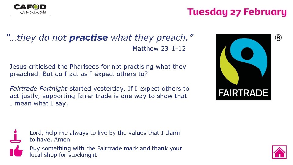 “…they do not practise what they preach. ” Matthew 23: 1 -12 Jesus criticised