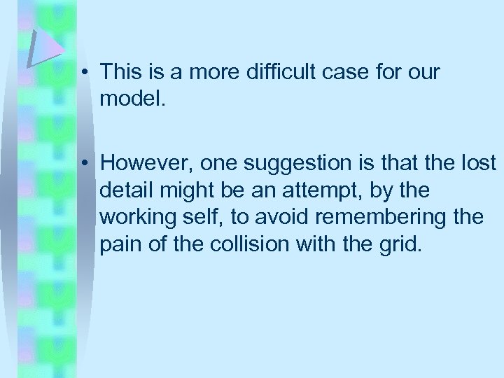  • This is a more difficult case for our model. • However, one