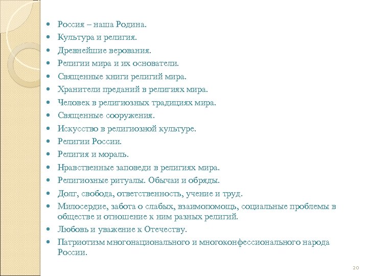  Россия – наша Родина. Культура и религия. Древнейшие верования. Религии мира и их