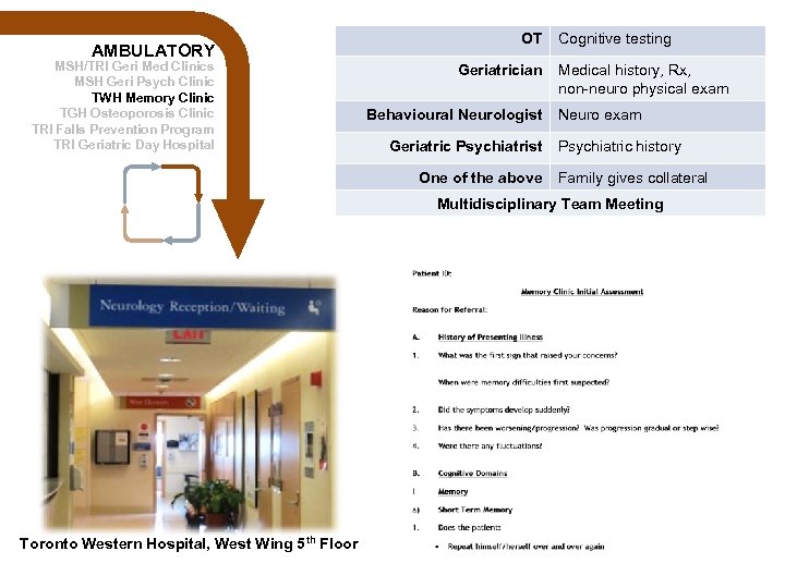 AMBULATORY MSH/TRI Geri Med Clinics MSH Geri Psych Clinic TWH Memory Clinic TGH Osteoporosis