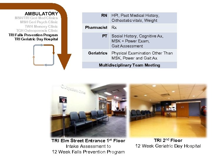 AMBULATORY MSH/TRI Geri Med Clinics MSH Geri Psych Clinic TWH Memory Clinic TGH Osteoporosis