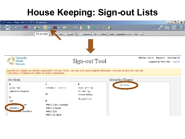 House Keeping: Sign-out Lists 