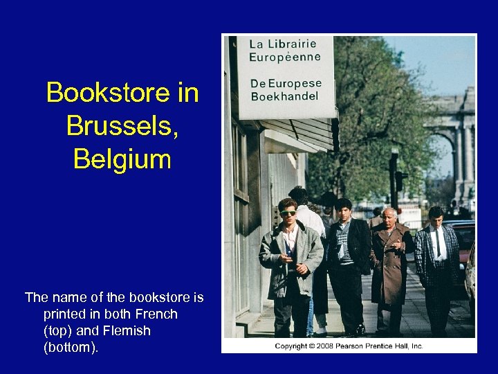 Bookstore in Brussels, Belgium The name of the bookstore is printed in both French