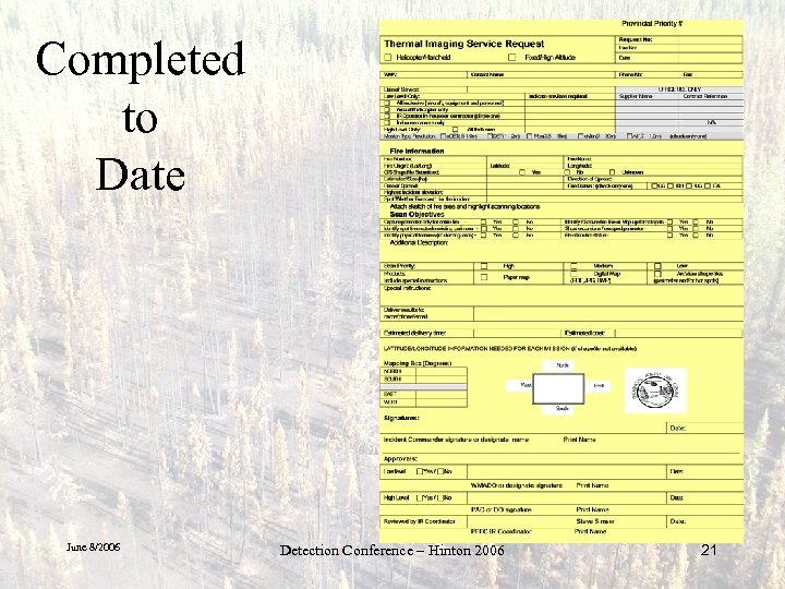 Completed to Date June 8/2006 Detection Conference – Hinton 2006 21 