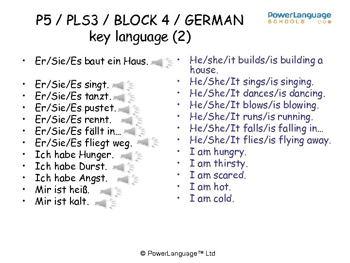 P 5 / PLS 3 / BLOCK 4 / GERMAN key language (2) •