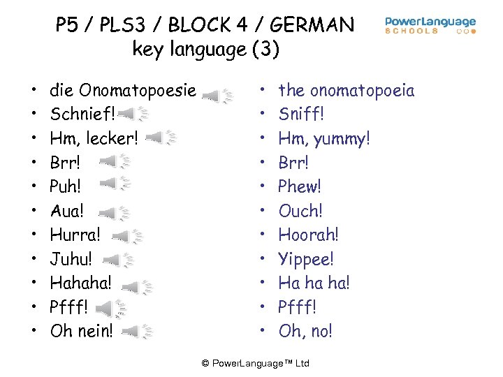 P 5 / PLS 3 / BLOCK 4 / GERMAN key language (3) •