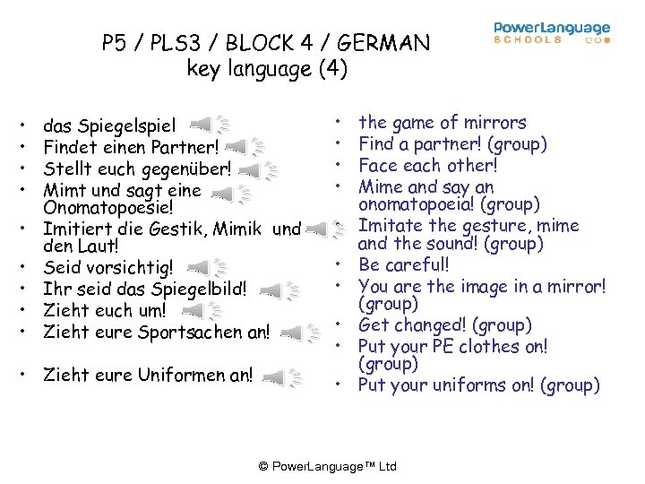 P 5 / PLS 3 / BLOCK 4 / GERMAN key language (4) •