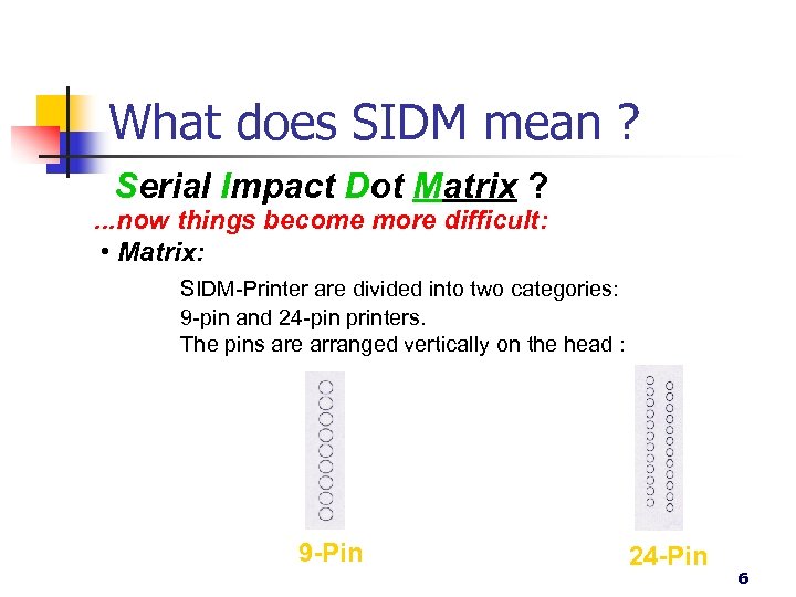 What does SIDM mean ? Serial Impact Dot Matrix ? . . . now