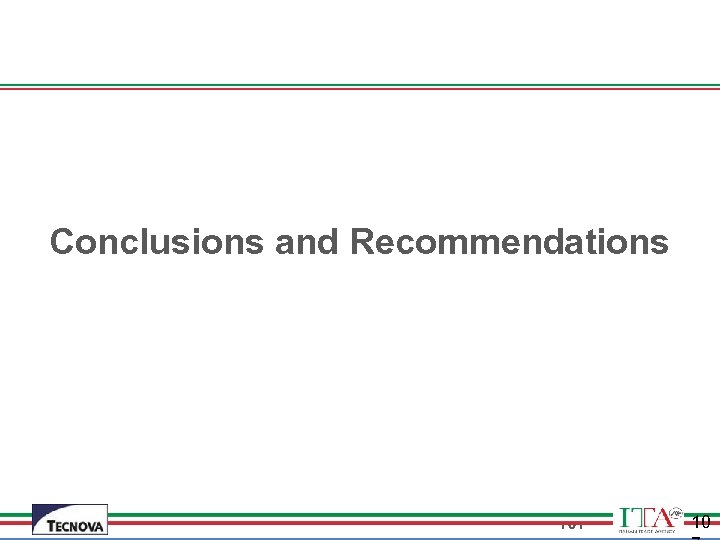  Conclusions and Recommendations 107 10 