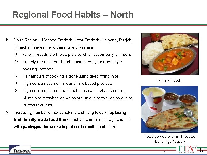 Regional Food Habits – North Ø North Region – Madhya Pradesh, Uttar Pradesh, Haryana,