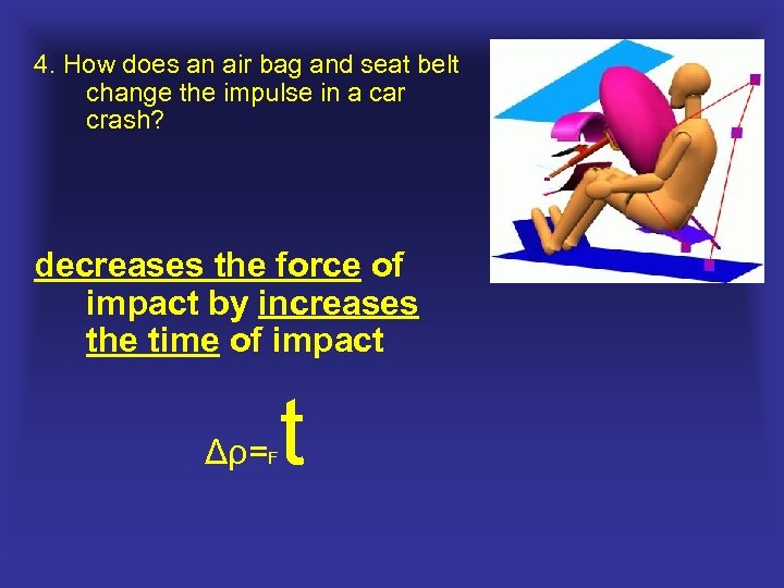 4. How does an air bag and seat belt change the impulse in a