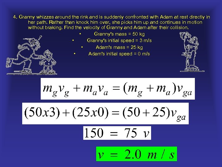4. Granny whizzes around the rink and is suddenly confronted with Adam at rest