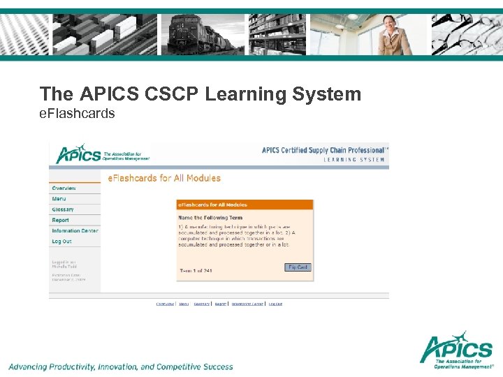 The APICS CSCP Learning System e. Flashcards 