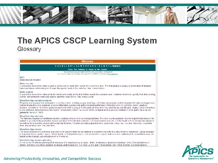 The APICS CSCP Learning System Glossary 