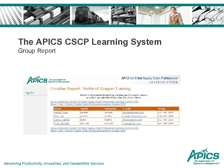 The APICS CSCP Learning System Group Report 