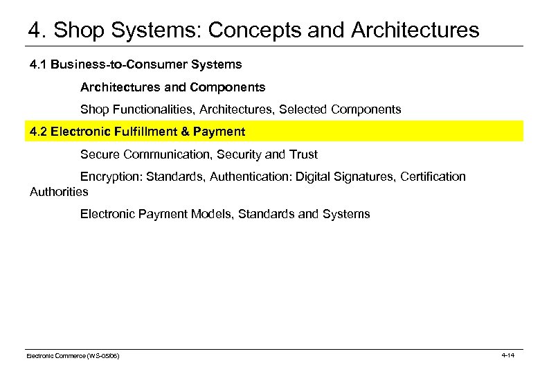 4. Shop Systems: Concepts and Architectures 4. 1 Business-to-Consumer Systems Architectures and Components Shop