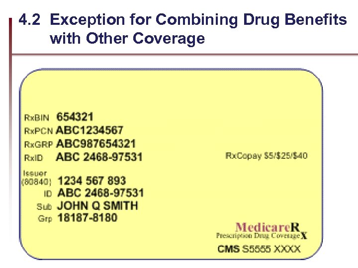 4. 2 Exception for Combining Drug Benefits with Other Coverage 30 