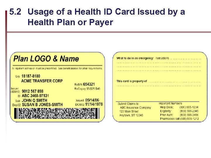 5. 2 Usage of a Health ID Card Issued by a Health Plan or