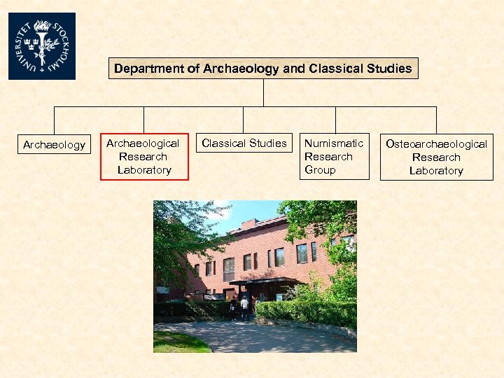 Department of Archaeology and Classical Studies Archaeology Archaeological Research Laboratory Classical Studies Numismatic Research