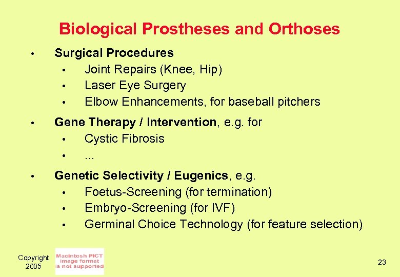 Biological Prostheses and Orthoses • Surgical Procedures • Joint Repairs (Knee, Hip) • Laser