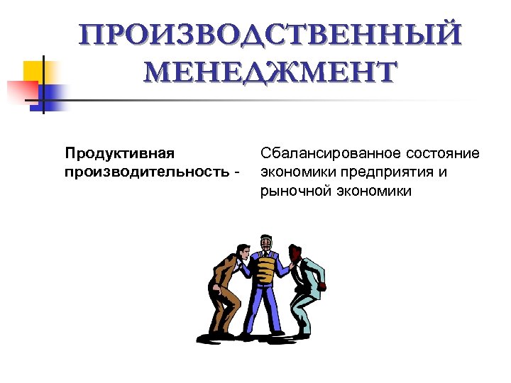 ПРОИЗВОДСТВЕННЫЙ МЕНЕДЖМЕНТ Продуктивная производительность - Сбалансированное состояние экономики предприятия и рыночной экономики 