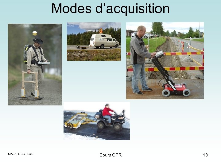 Modes d’acquisition MALA, GSSI, S&S Cours GPR 13 