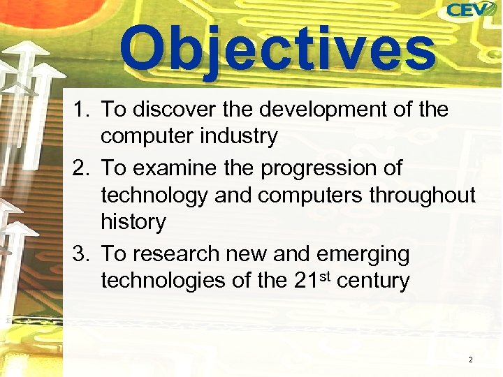 Objectives 1. To discover the development of the computer industry 2. To examine the