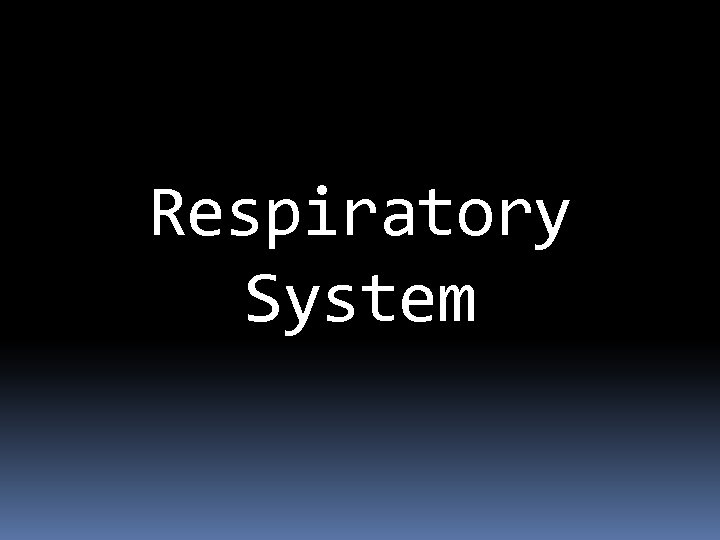 Respiratory System 