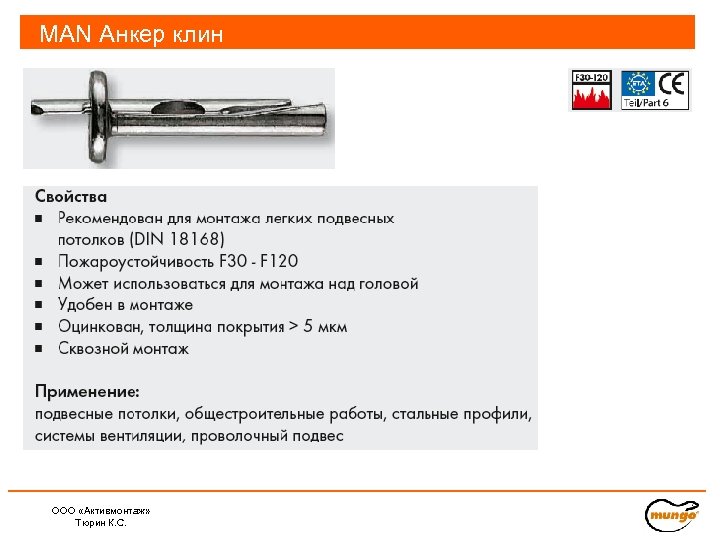 MAN Анкер клин ООО «Активмонтаж» , 02/2010 Тюрин К. С. 