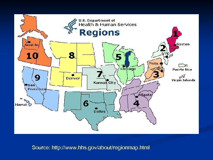 Source: http: //www. hhs. gov/about/regionmap. html 
