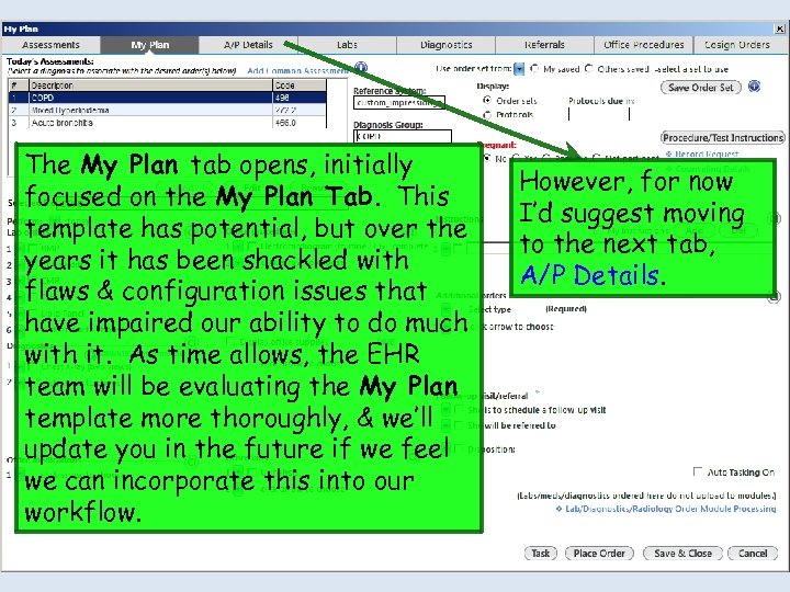 The My Plan tab opens, initially focused on the My Plan Tab. This template