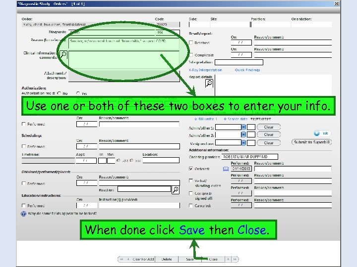 Use one or both of these two boxes to enter your info. When done