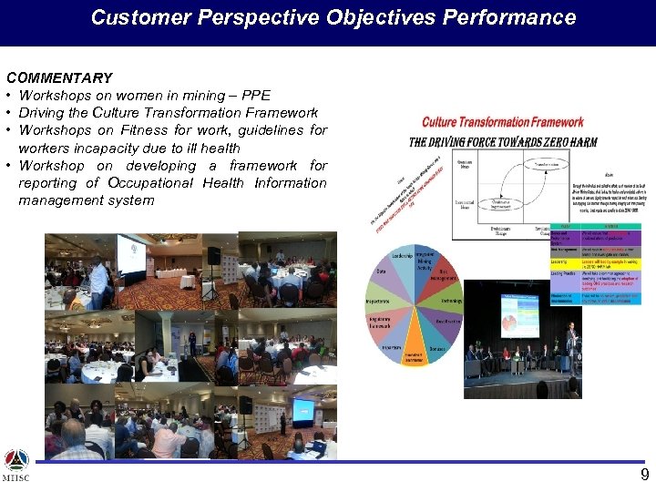 Customer Perspective Objectives Performance COMMENTARY • Workshops on women in mining – PPE •