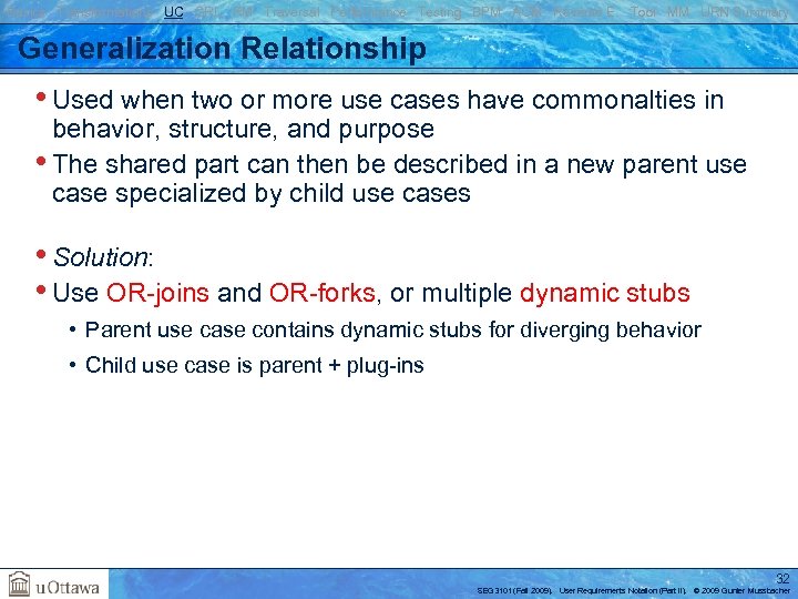 Basics Transformations UC GRL RM Traversal Performance Testing BPM AOM Reverse E. Tool MM