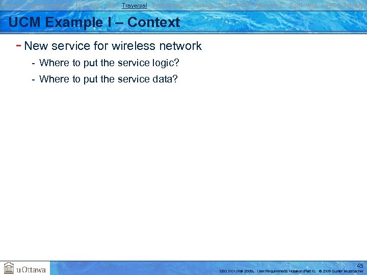 Basics Transformations UC GRL RM Traversal Performance Testing BPM AOM Reverse E. Tool MM