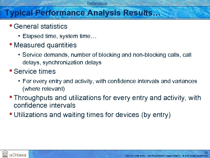 Basics Transformations UC GRL RM Traversal Performance Testing BPM AOM Reverse E. Tool MM