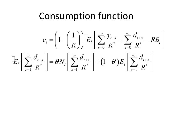 Consumption function 