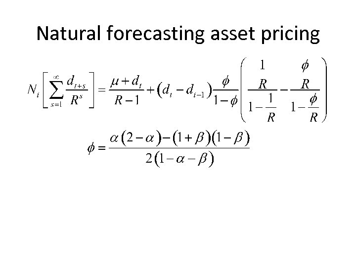 Natural forecasting asset pricing 