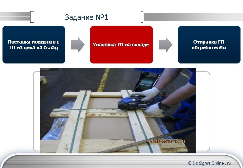 Задание № 1 Поставка поддонов с ГП из цеха на склад Упаковка ГП на