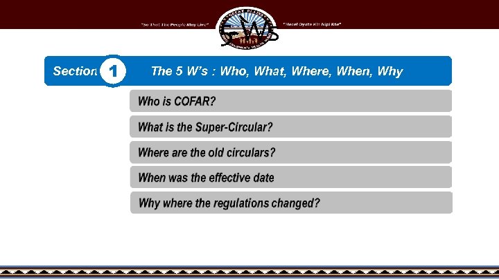 5 Ws Section 1 The 5 W’s : Who, What, Where, When, Why 