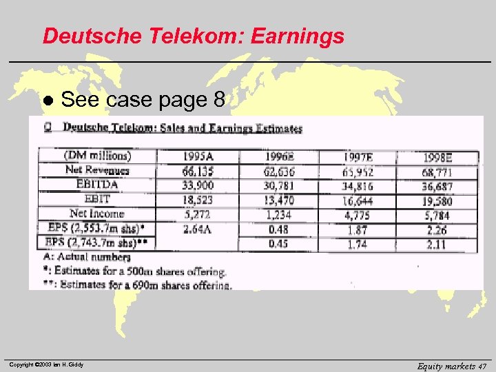 Deutsche Telekom: Earnings l See case page 8 Copyright © 2003 Ian H. Giddy