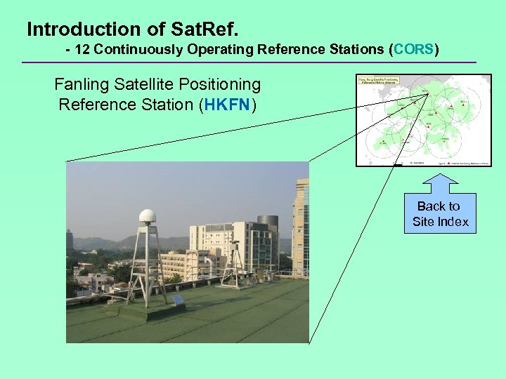 Introduction of Sat. Ref. - 12 Continuously Operating Reference Stations (CORS) Fanling Satellite Positioning