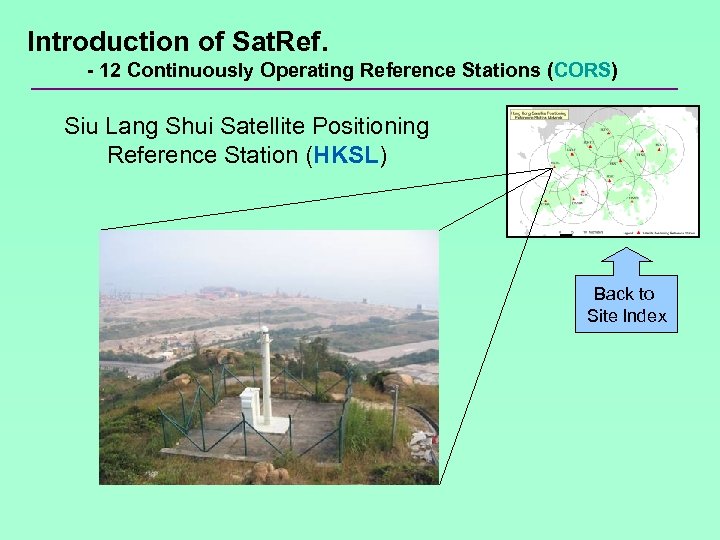 Introduction of Sat. Ref. - 12 Continuously Operating Reference Stations (CORS) Siu Lang Shui