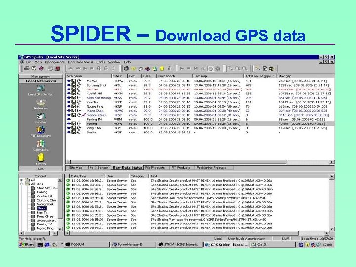 SPIDER – Download GPS data 