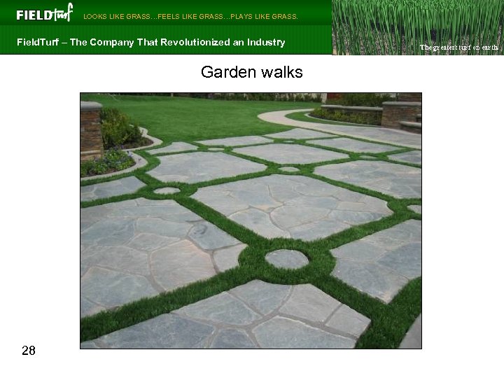  LOOKS LIKE GRASS…FEELS LIKE GRASS…PLAYS LIKE GRASS. Field. Turf – The Company That