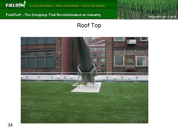  LOOKS LIKE GRASS…FEELS LIKE GRASS…PLAYS LIKE GRASS. Field. Turf – The Company That