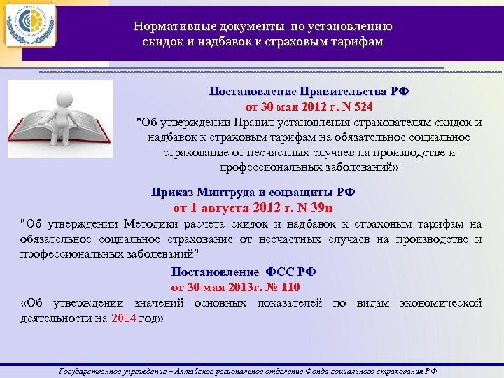 Нормативные документы по установлению скидок и надбавок к страховым тарифам Постановление Правительства РФ от