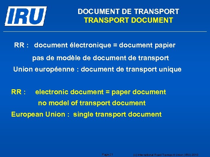 DOCUMENT DE TRANSPORT DOCUMENT RR : document électronique = document papier pas de modèle
