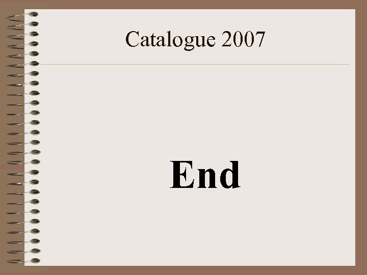 Catalogue 2007 End 