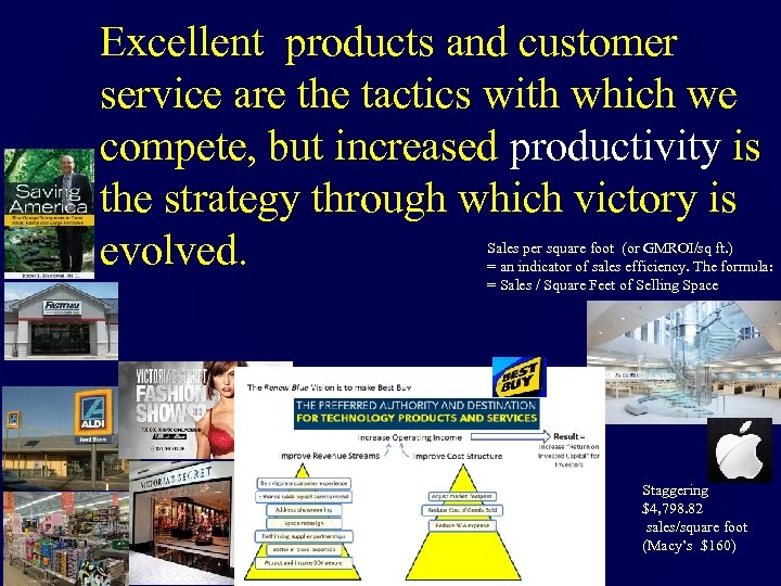 Excellent products and customer service are the tactics with which we compete, but increased